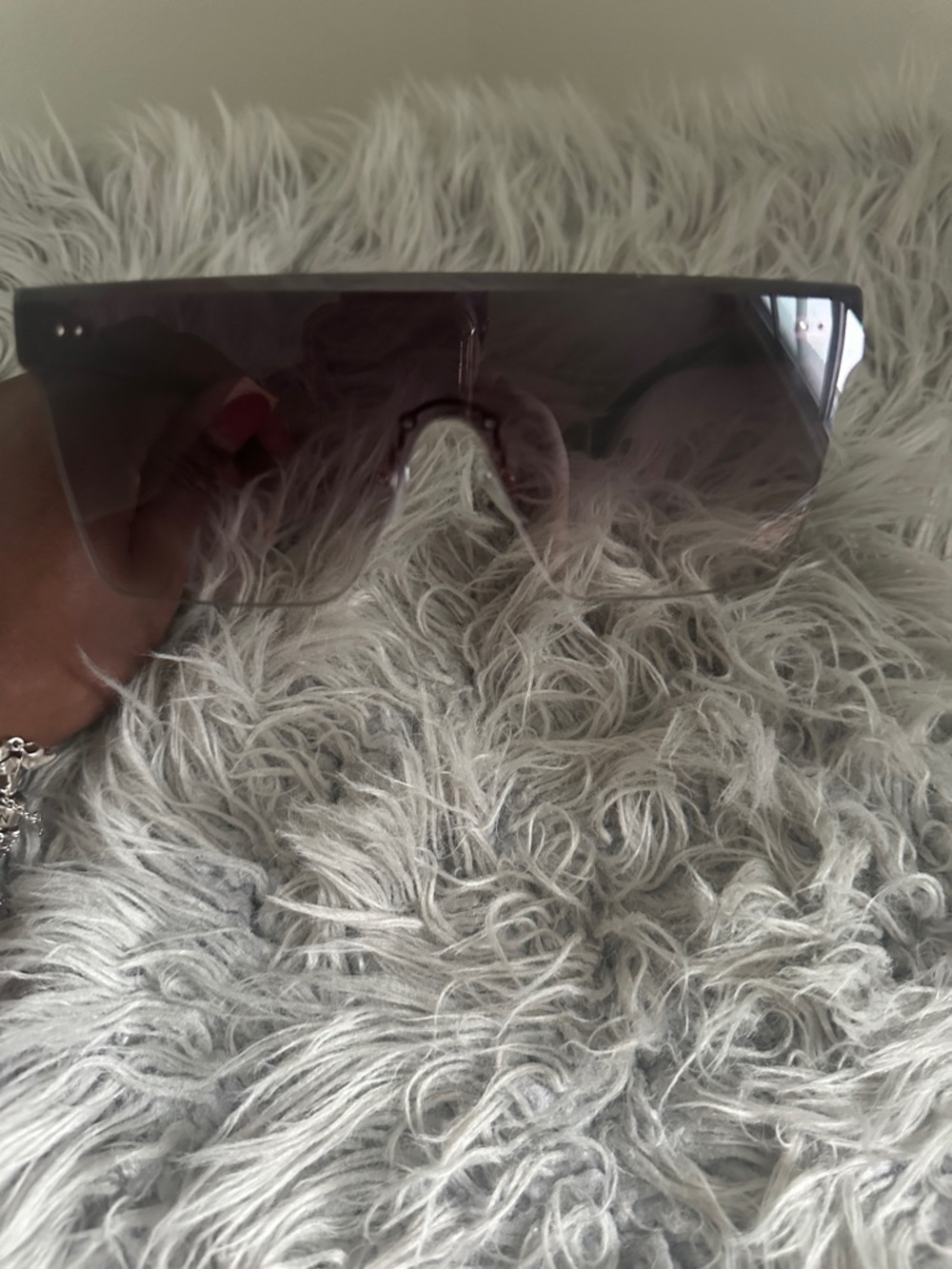 Oversized Shield Sunglasses in Dark Gray